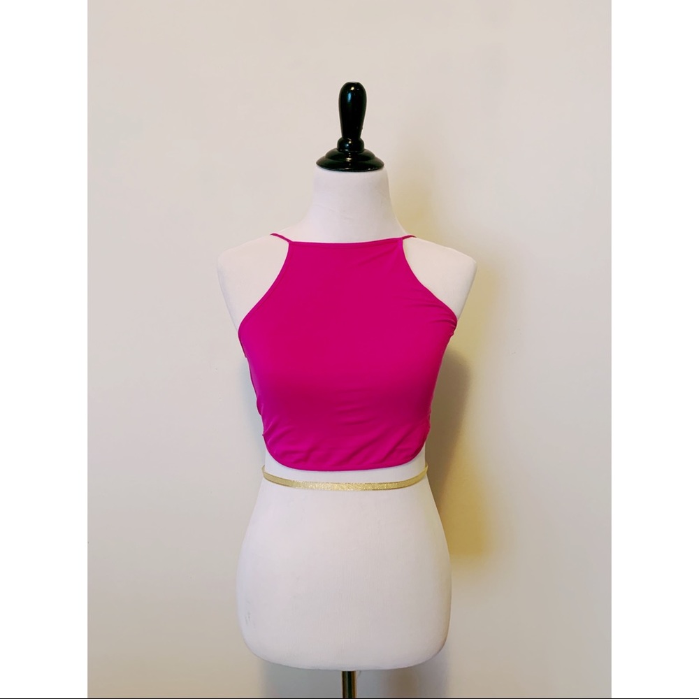 FREE PEOPLE magenta crop tank XS/S